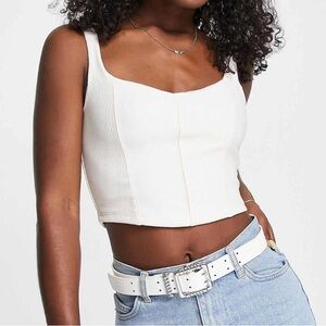 STRADIVARIUS Cream Corset Top, NWOT